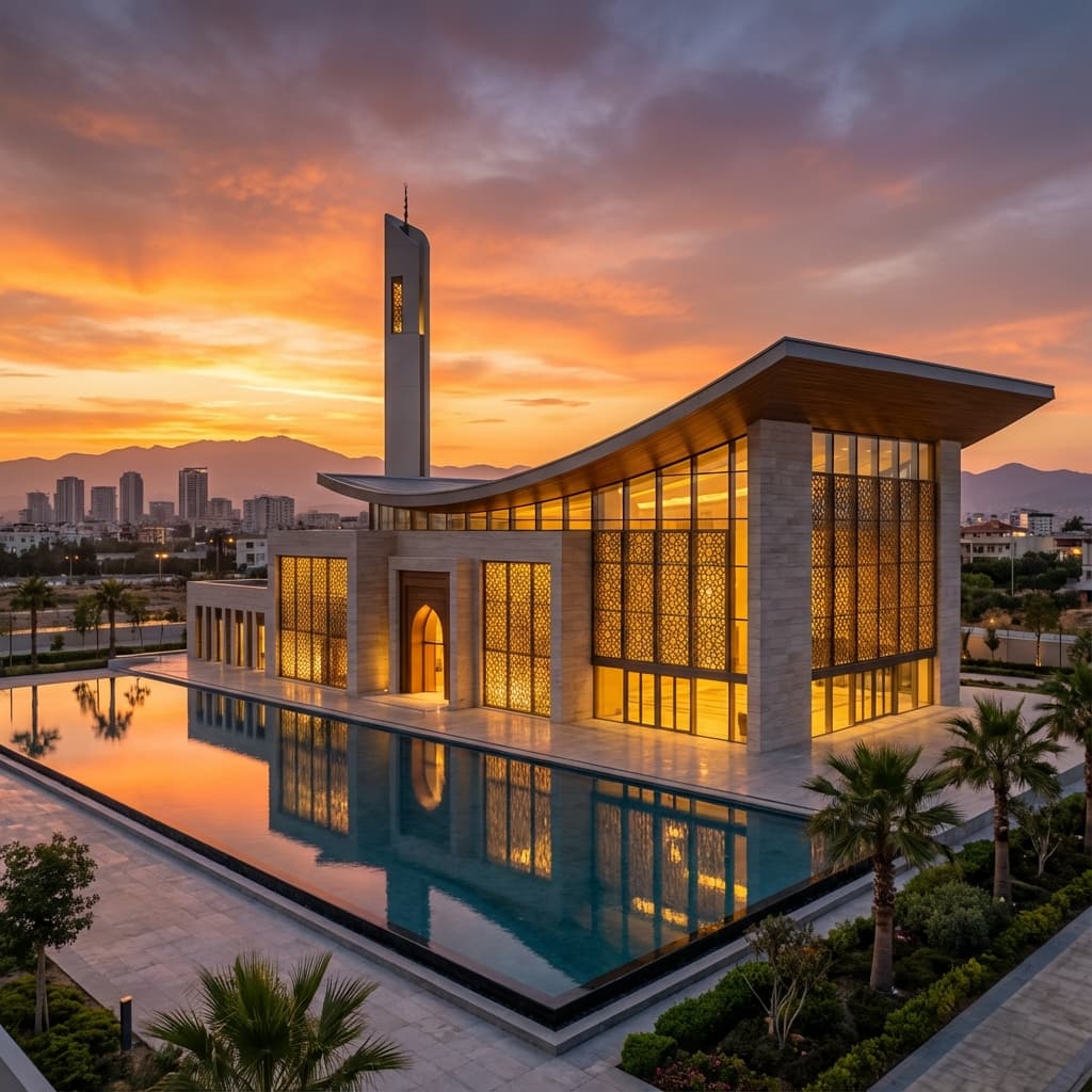 Beautiful Mosque at Sunset